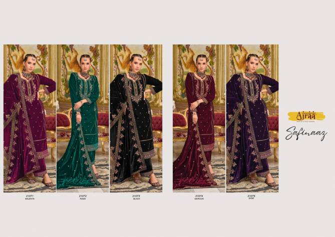 Safinaaz By Ajraa Heavy Work Velvet Wedding Salwar Suits Catalog
